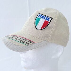 Italia Italian Flag Embroidered Lightweight Strapback Baseball Cap Hat